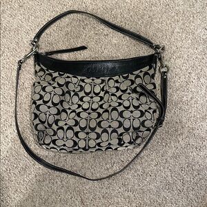 Coach Monogram Black and Gray Shoulder Bag